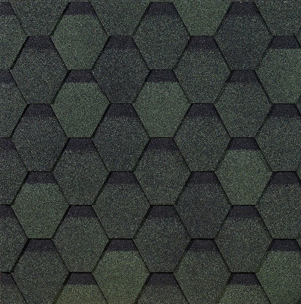Гибкая черепица EURASIA Docke, Коллекция ШЕСТИГРАННИК Зелёный купить в Сызрани