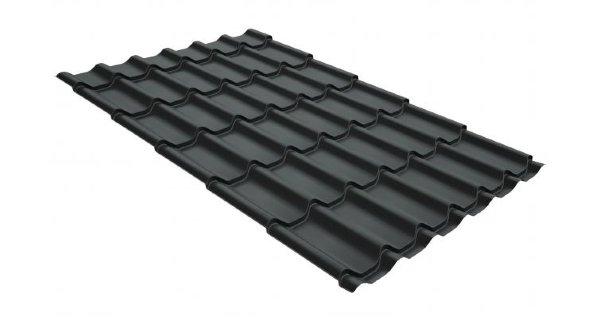 Металлочерепица классик GL 0,5 GreenCoat Pural Matt RR 23 темно-серый (RAL 7024 мокрый асфальт) купить в Сызрани
