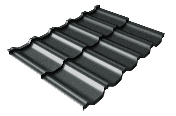 Металлочерепица модульная Квинта Uno Grand Line c 3D резом 0,5 GreenСoat Pural Matt RR2Н3 (RAL 7016 антрацитово-серый) купить в Сызрани