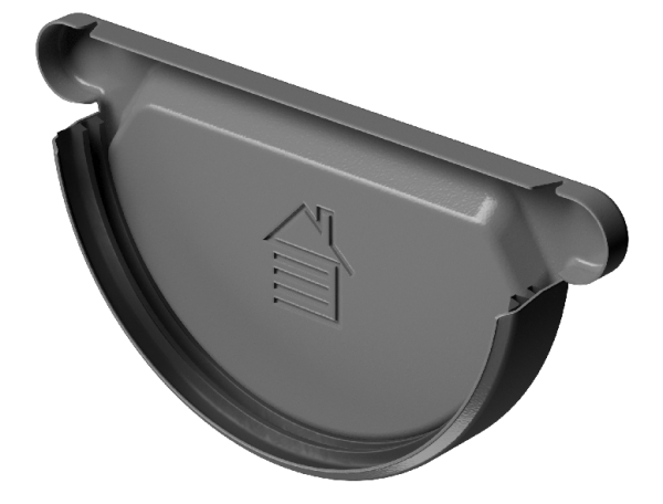 Заглушка желоба D125 Döcke STAL PREMIUM Графит, (RAL 7024) купить в Сызрани
