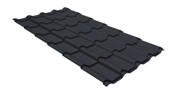 Металлочерепица камея GL 0,5 GreenCoat Pural matt RR 23 темно-серый (RAL 7024 мокрый асфальт) купить в Сызрани