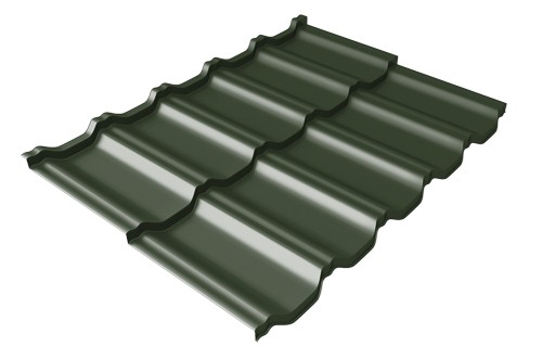 Металлочерепица модульная Квинта Uno Grand Line c 3D резом 0,5 GreenСoat Pural RR 11 темно-зеленый (RAL 6020 хромовая зелень) купить в Сызрани