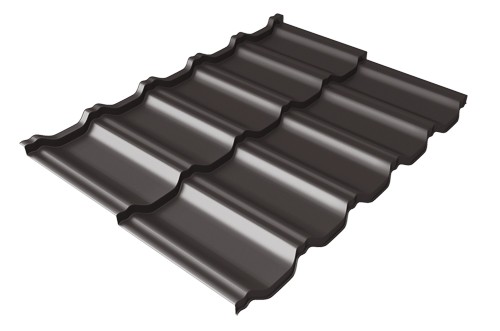 Металлочерепица модульная Квинта Uno Grand Line c 3D резом 0,5 GreenСoat Pural RR 32 темно-коричневый (RAL 8019 серо-коричневый) купить в Сызрани