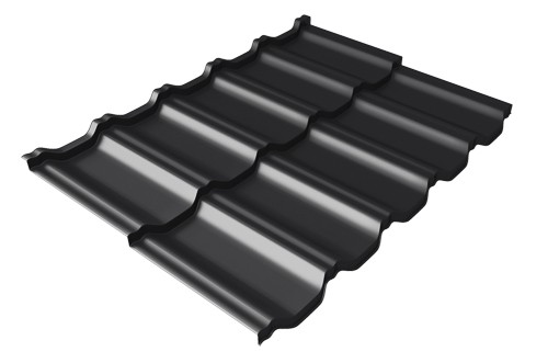 Металлочерепица модульная Квинта Uno Grand Line c 3D резом 0,5 Quarzit lite RAL 9005 черный купить в Сызрани