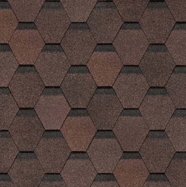 Гибкая черепица Docke, коллекция Шестигранник Коричневый купить в Сызрани