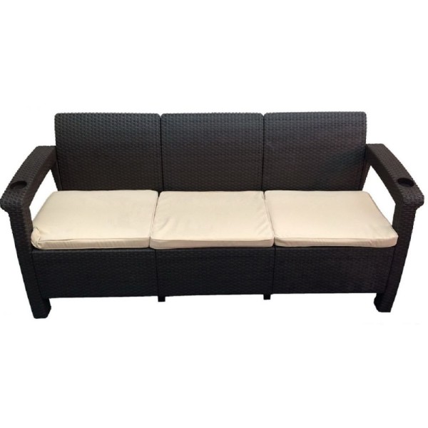 Трёхместный диван  Yalta Sofa 3 Seat венге купить в Сызрани