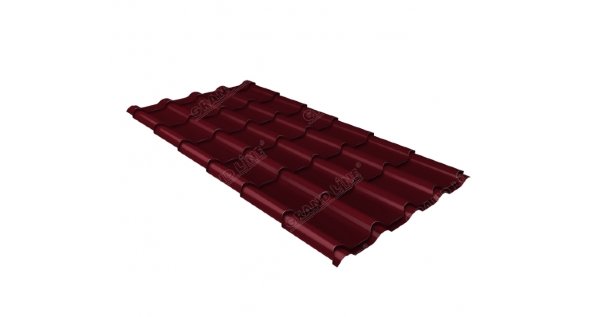 Металлочерепица камея 0,5 Satin RAL 3005 красное вино купить в Сызрани