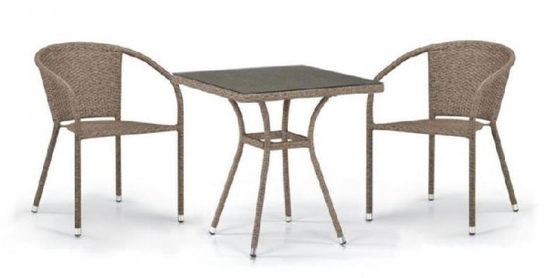 Комплект плетеной мебели AFINA из иск. ротанга T282BNT/Y137C-W56 Light Brown 2Pcs купить в Сызрани