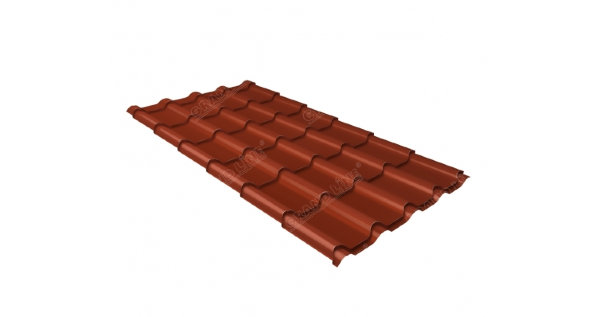 Металлочерепица камея 0,5 Satin RAL 8004 терракота купить в Сызрани
