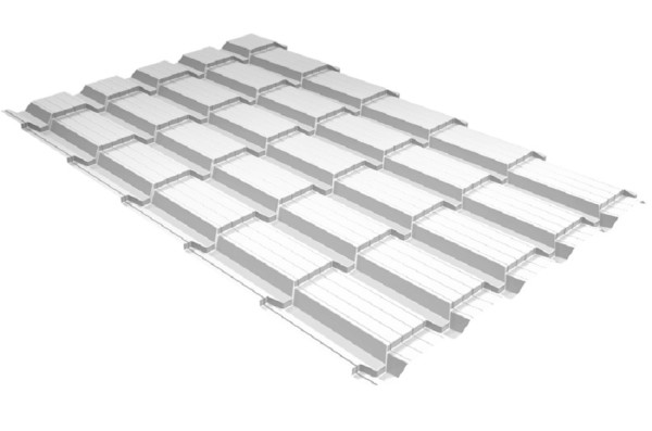 Металлочерепица GL квадро профи 0,5 Satin RAL 9003 сигнальный белый купить в Сызрани