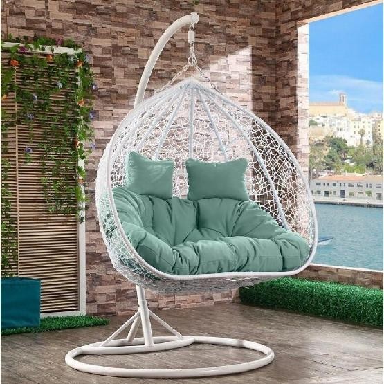 Кресло Подвесное из искусственного ротанга AFM-109A White/Green купить в Сызрани