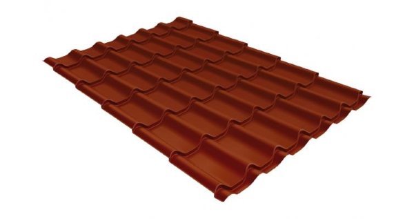 Металлочерепица классик GL 0,5 Velur20 RAL 8004 терракота купить в Сызрани