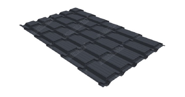 Металлочерепица GL квадро профи 0,5 Satin RAL 7024 мокрый асфальт купить в Сызрани