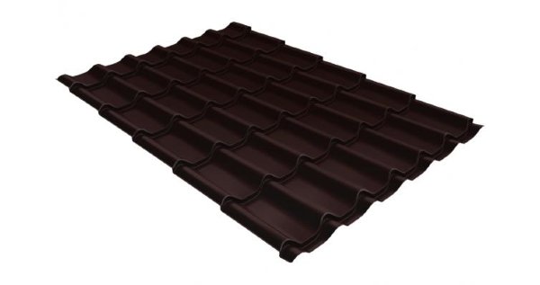 Металлочерепица классик GL 0,5 Velur20 RAL 8017 шоколад купить в Сызрани