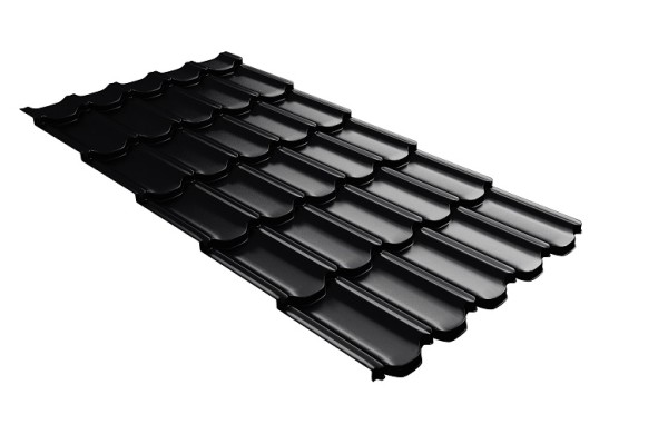 Металлочерепица квинта плюс с 3D резом 0,5 Satin RAL 9005 черный купить в Сызрани
