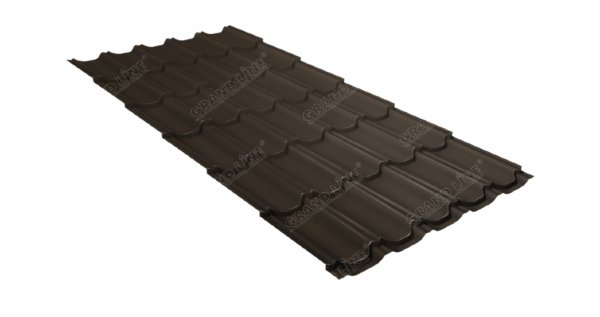 Металлочерепица квинта плюс 0,5 GreenCoat Pural Matt RR 32 темно-коричневый (RAL 8019 серо-коричневый) купить в Сызрани