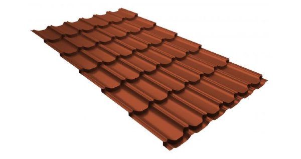 Металлочерепица квинта плюс 0,5 GreenCoat Pural RR 750 кирпично-красный (RAL 8004 терракота) купить в Сызрани